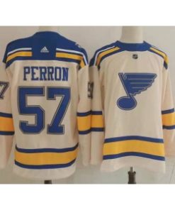 Blues 57 David Perron Cream 2022 Winter Classic Men Jersey