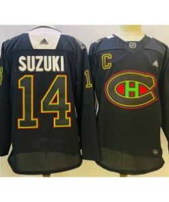 Canadiens 14 Nick Suzuki Black 2022-23 Retro Adidas Men Jersey