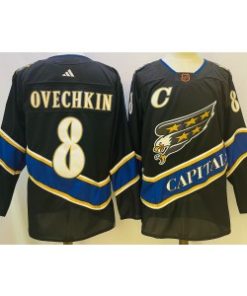 Capitals 8 Alexander Ovechkin Black 2022-23 Retro Men Jersey