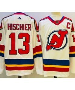 Devils 13 Nico Hischier White 2022-23 Retro Men Jersey