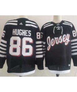 Devils 86 Jack Hughes Black 2022 New Men Jersey