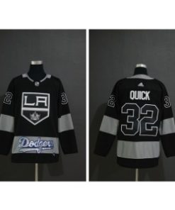 Kings With Dodgers 32 Jonathan Quick Black Adidas Men Jersey