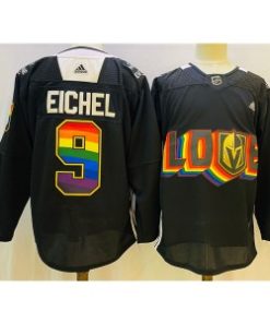 Knights 9 Jack Eichel 2022 Black Pride Night Men Jersey