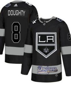 LA Kings With Dodgers 8 Drew Doughty Black Adidas Men Jersey
