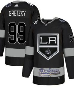 LA Kings With Dodgers 99 Wayne Gretzky Black Adidas Men Jersey