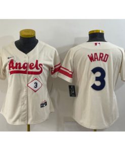 MLB Angels 3 Taylor Ward Cream 2021 City Connect Cool Base Women Jersey