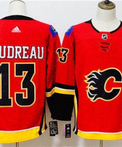 Men's Adidas Calgary Flames #13 Johnny Gaudreau Red Stitched NHL Jersey