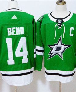 Men's Adidas Dallas Stars #14 Jamie Benn Green Stitched NHL Jersey