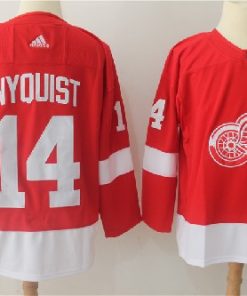 Men's Adidas Detroit Red Wings #14 Gustav Nyquist Red Stitched NHL Jersey