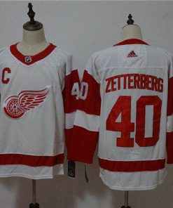 Men's Adidas Detroit Red Wings #40 Henrik Zetterberg White Stitched NHL Jersey