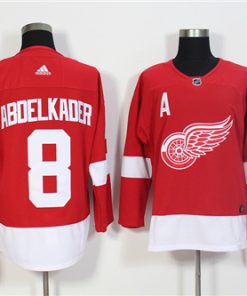 Men's Adidas Detroit Red Wings #8 Justin Abdelkader Red Stitched NHL Jersey