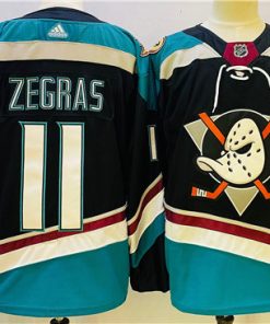 Men's Anaheim Ducks #11 Trevor Zegras Black Jersey
