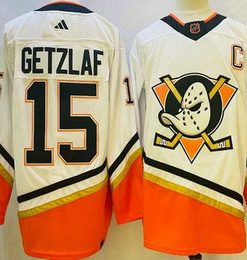 Men's Anaheim Ducks #15 Ryan Getzlaf White 2022 Reverse Retro Jersey