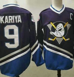 Men's Anaheim Ducks #9 Paul Kariya 1995-96 Purple CCM Vintage Throwback Jersey