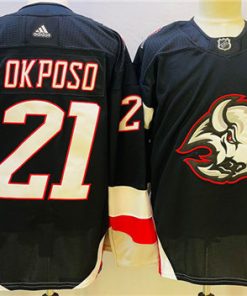 Men's Buffalo Sabres #21 Kyle Okposo 2022-23 Black Stitched Jersey