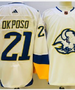 Men's Buffalo Sabres #21 Kyle Okposo White 2022 Reverse Retro Jersey