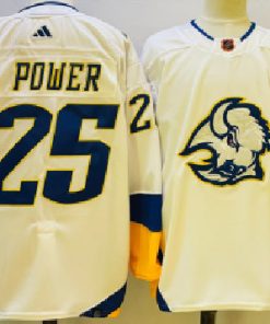 Men's Buffalo Sabres #25 Owen Power White 2022 Reverse Retro Jersey