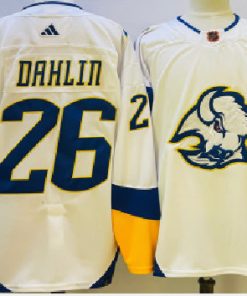Men's Buffalo Sabres #26 Rasmus Dahlin White 2022 Reverse Retro Jersey