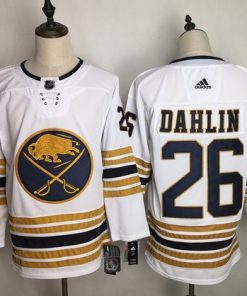 Men's Buffalo Sabres 26 Rasmus Dahlin White 50th anniversary Adidas Jersey