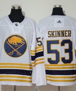 Men's Buffalo Sabres #53 Jeff Skinner White 50th Season Stitched Hockey Jersey