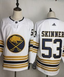 Men's Buffalo Sabres 53 Jeff Skinner White 50th anniversary Jersey