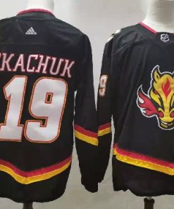 Men's Calgary Flames #19 Matthew Tkachuk Black 2021 Retro Stitched NHL Jersey