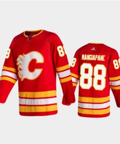 Men's Calgary Flames #88 Andrew Mangiapane Home Red 2020-21 Jersey