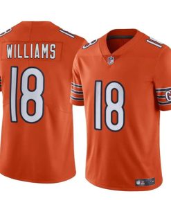 Men's Chicago Bears #18 Caleb Williams Orange 2024 Draft F.U.S.E. Vapor Football Stitched Jersey