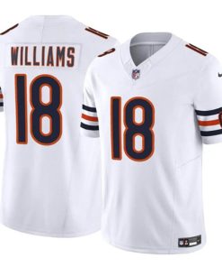 Men's Chicago Bears #18 Caleb Williams White 2024 Draft F.U.S.E. Vapor Football Stitched Jersey