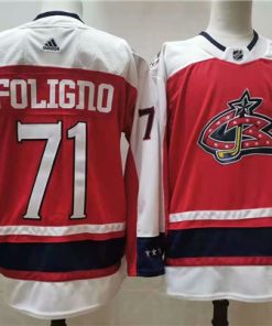 Men's Columbus Blue Jackets #71 Nick Foligno Orange 2021 Retro Stitched NHL Jersey