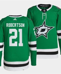 Men's Dallas Stars #21 Jason Robertson Green Stitched Jersey