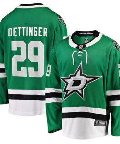 Men's Dallas Stars #29 Jake Oettinger Green Stitched Jersey