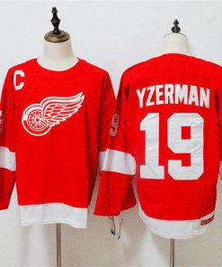 Men's Detroit Red Wings #19 Steve Yzerman Red Throwback CCM Stitched NHL Jersey