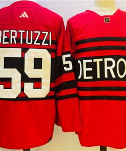 Men's Detroit Red Wings #59 Tyler Bertuzzi Red 2022-23 Reverse Retro Stitched Jersey