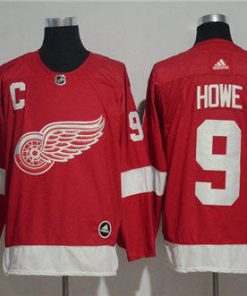 Men's Detroit Red Wings #9 Gordie Howe Red Stitched NHL Jersey