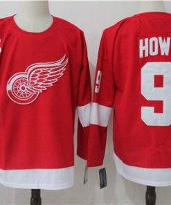 Men's Detroit Red Wings #9 Gordie Howe Red Throwback CCM Stitched NHL Jersey