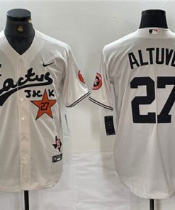 Men's Houston Astros #27 Jose Altuve Cream Cactus Jack Vapor Premier Limited Stitched Baseball Jersey