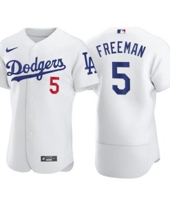 Men's Los Angeles Dodgers #5 Freddie Freeman White Flex Base Stitched Jersey