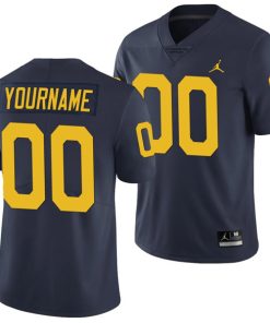 Men's Michigan Wolverines Custom Navy Basketball Jersey