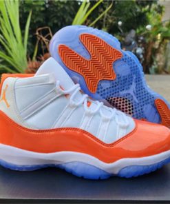 Men's Running Weapon Air Jordan 11 White Orange Shoes 075