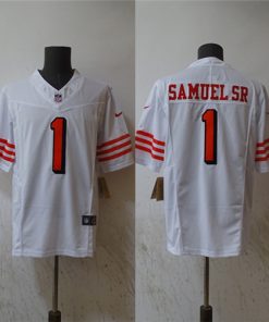 Men's San Francisco 49ers #1 Deebo Samuel White Vapor Untouchable Limited Football Stitched Jersey