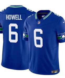 Men's Seattle Seahawks #6 Sam Howell Royal F.U.S.E. Vapor Throwback Limited Football Stitched Jersey