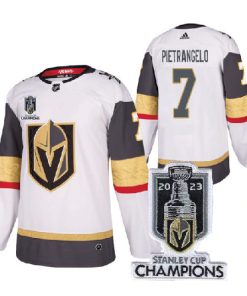 Men's Vegas Golden Knights #7 Alex Pietrangelo White 2023 Stanley Cup Champions Stitched Jersey