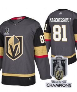 Men's Vegas Golden Knights #81 Jonathan Marchessault Gray 2023 Stanley Cup Champions Stitched Jersey