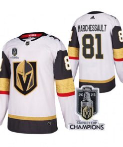 Men's Vegas Golden Knights #81 Jonathan Marchessault White 2023 Stanley Cup Champions Stitched Jersey