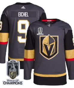 Men's Vegas Golden Knights #9 Jack Eichel Gray 2023 Stanley Cup Champions Stitched Jersey