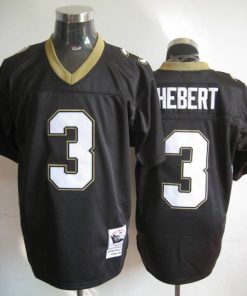 Mitchell And Ness Saints #3 Bobby Hebert Black Stitched Throwback Jersey