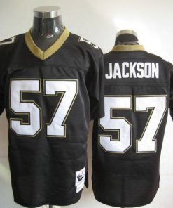 Mitchell And Ness Saints #57 Rickey Jackson Black Stitched Throwback Jersey