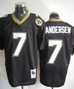 Mitchell And Ness Saints #7 Morten Andersen Black Stitched Throwback Jersey