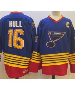 NHL Blues 16 Brett Hull Blue CCM Men Jersey
